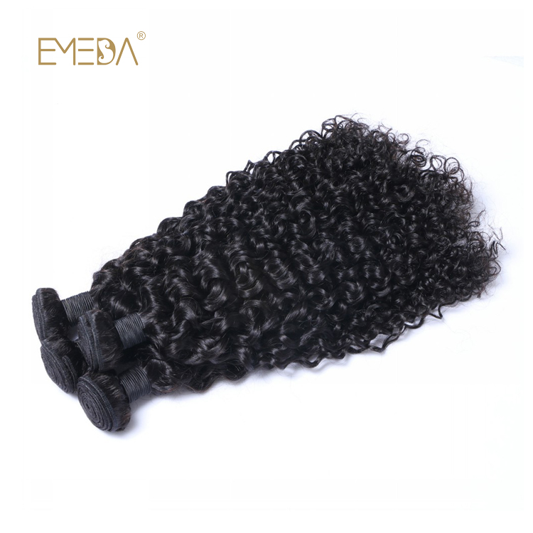100 Real Human Remy Hair Curly Human Hair Weave Double Weft Machine Sewing Hair Bundle LM402